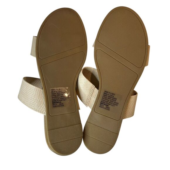 LC Lauren Conrad Women's Slip On Low Wedge Sandals Natural Size 9.5 M NWOT - Picture 11 of 13